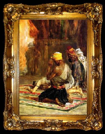 framed  unknow artist Arab or Arabic people and life. Orientalism oil paintings  524, ta009-2